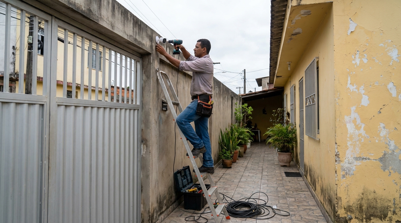 Passagem de cabeamento em Vila Velha‑ES